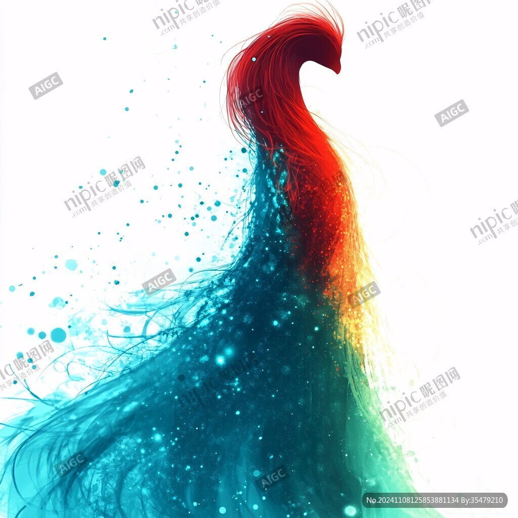 神鳥插畫鸞鳥玄鳥朱雀