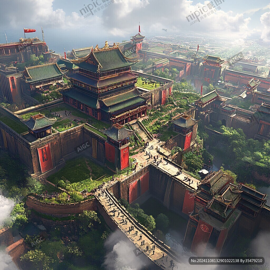 古代宮殿建造場景