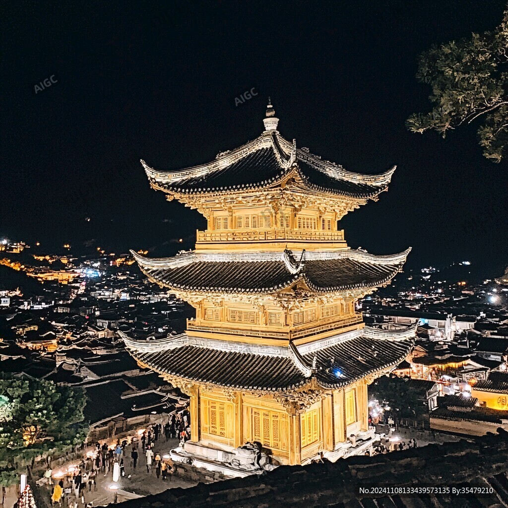 掛榜閣夜景燈光