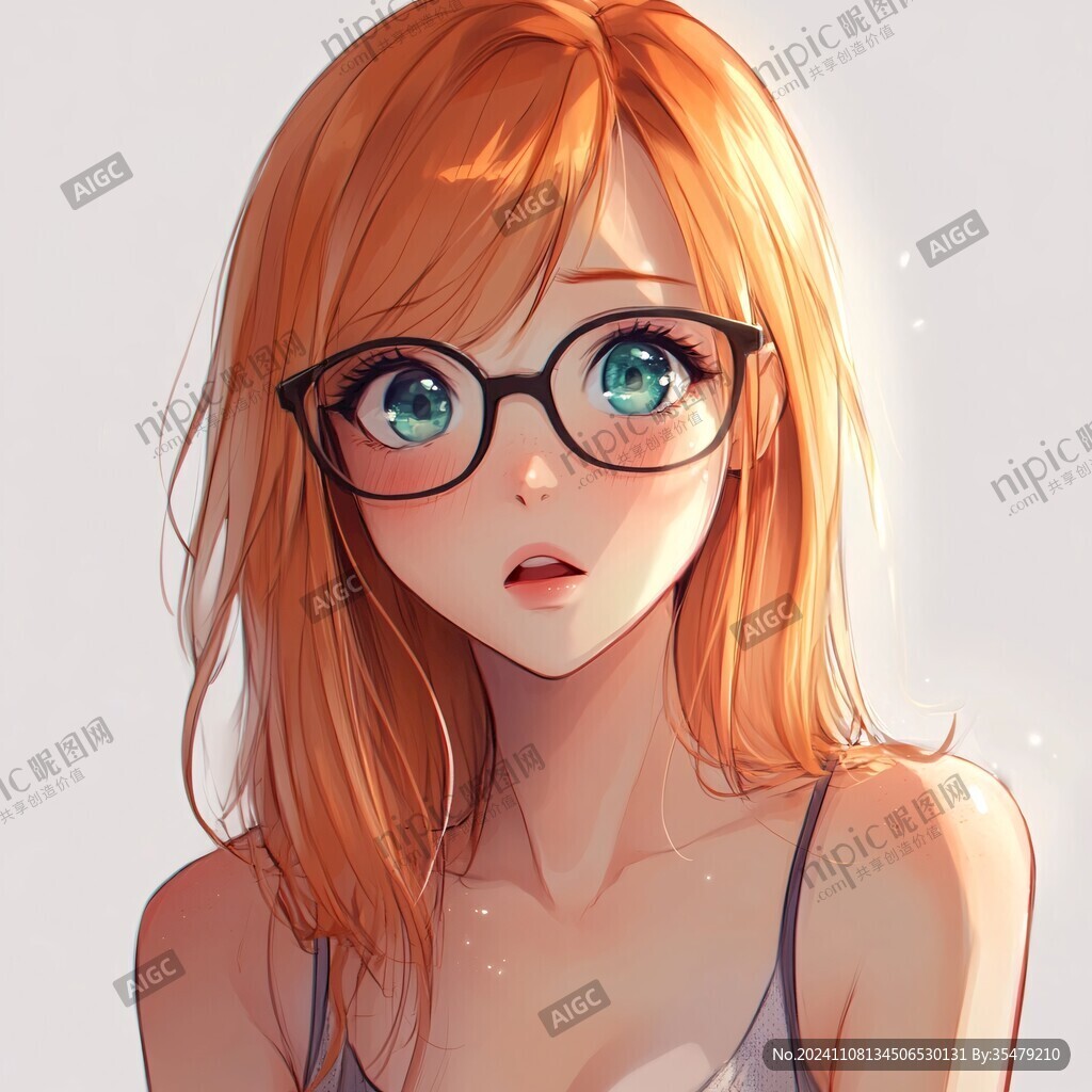 眼鏡女孩插畫