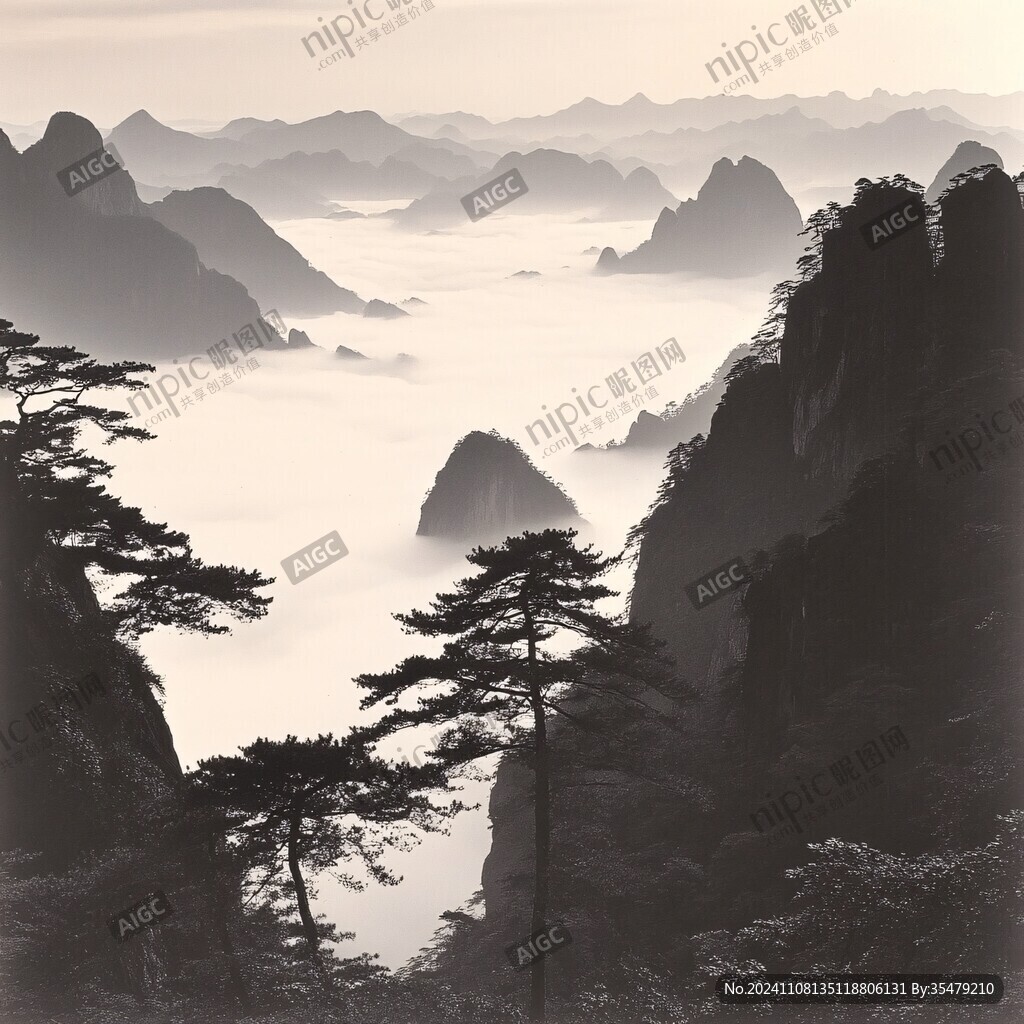 迎客松日出