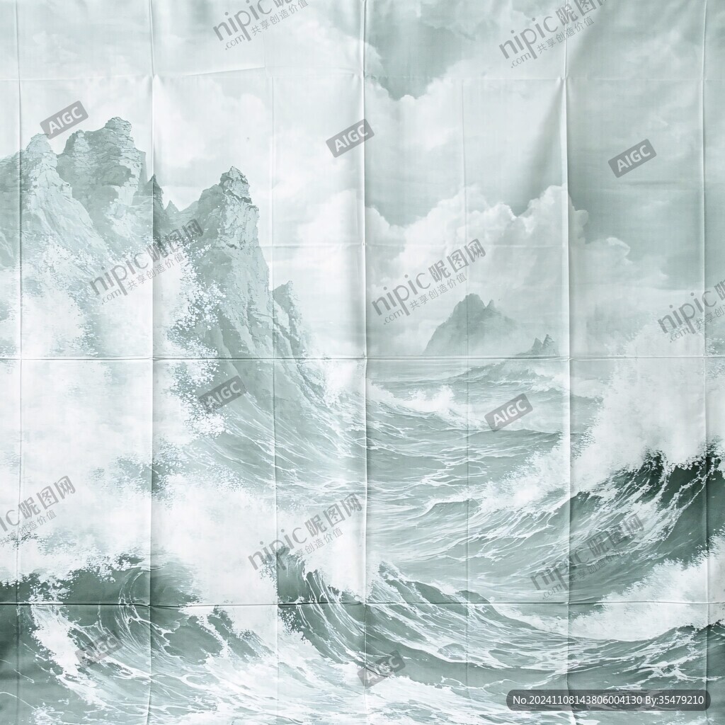 大氣山河屏風
