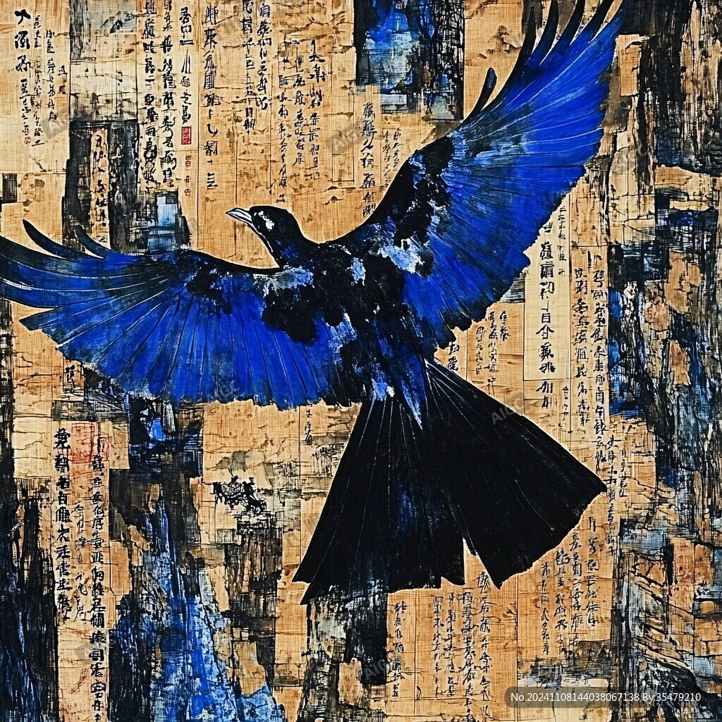 古木蒼鷹圖