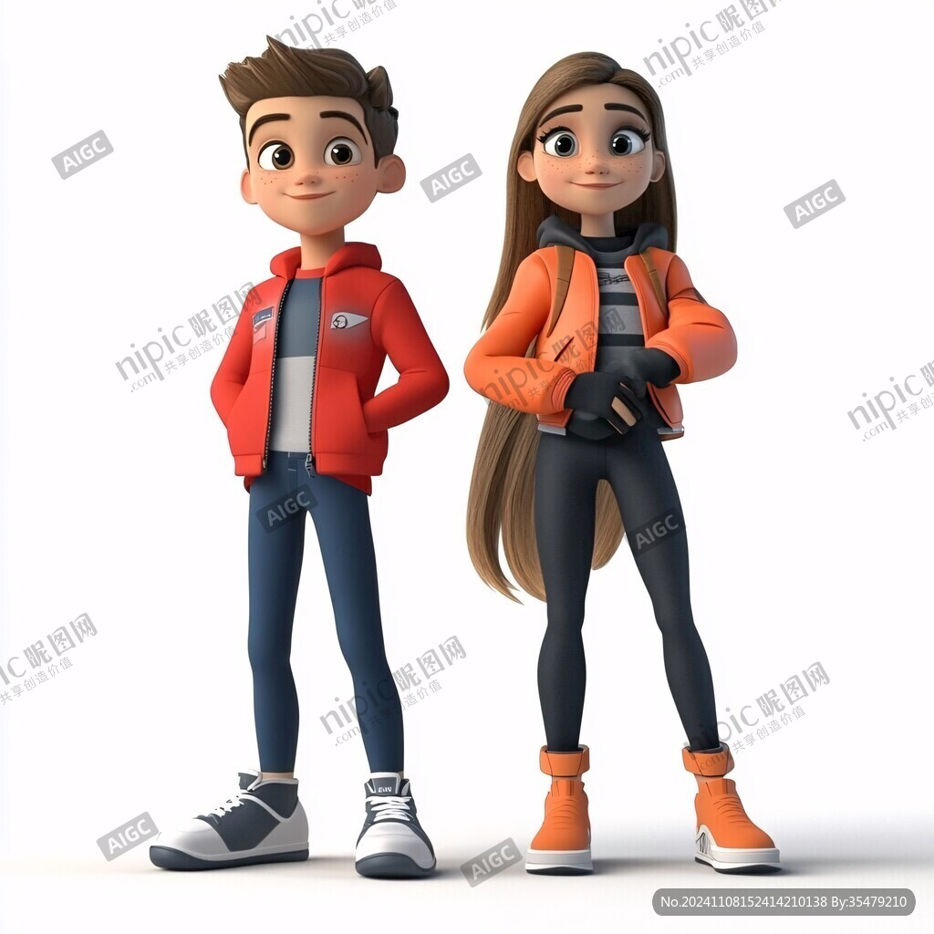 3d男女卡通形象