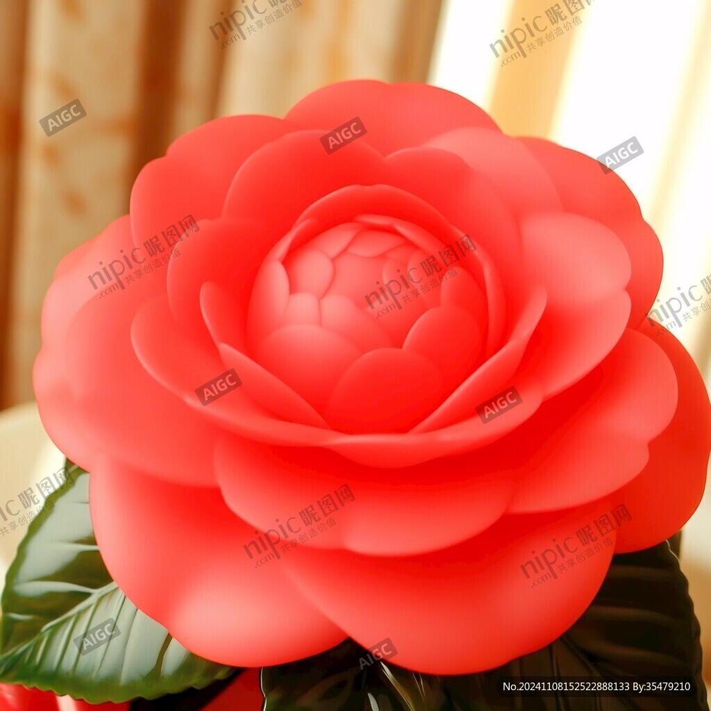 3d紅色花