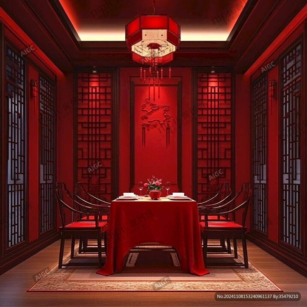 紅色調(diào)國風餐廳