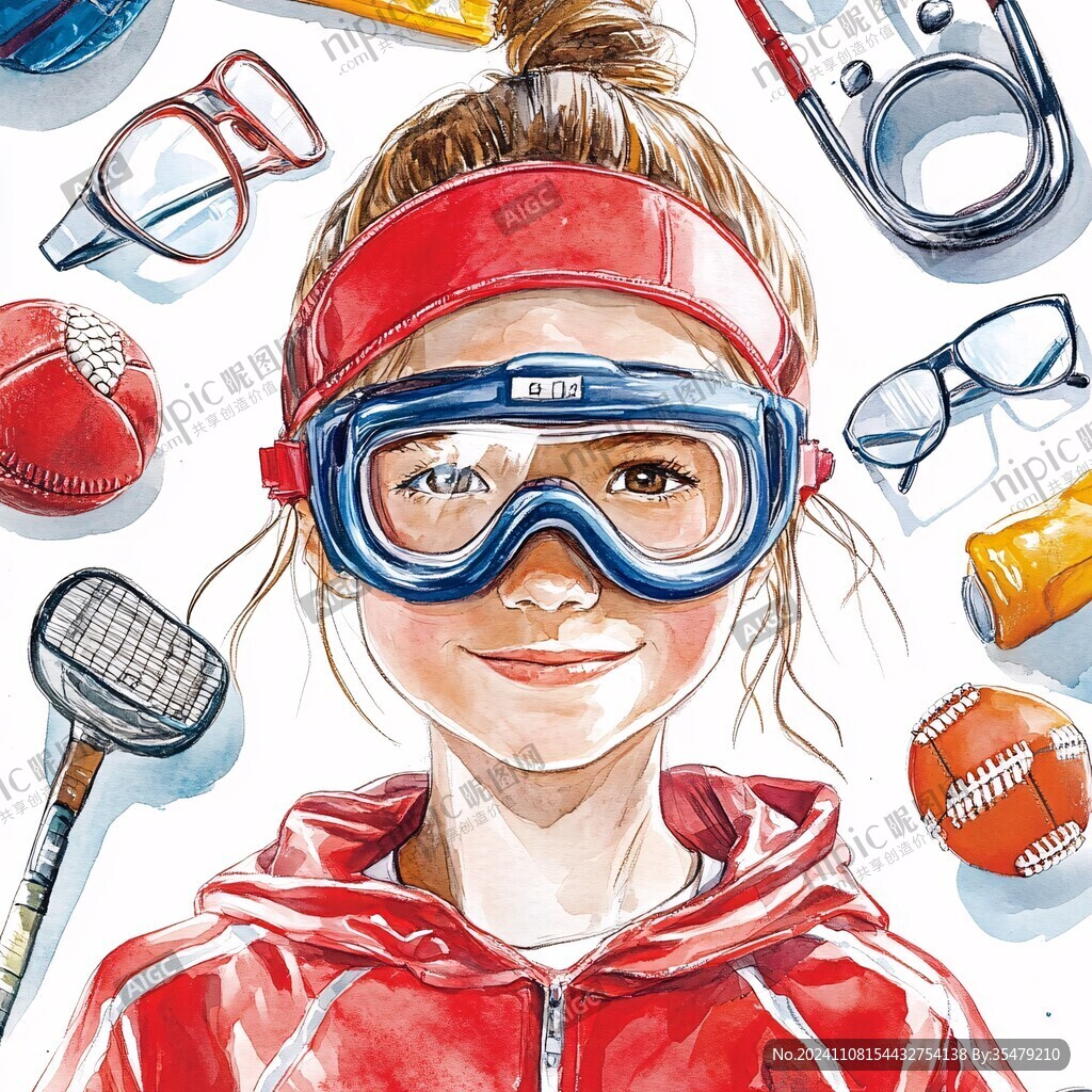 運動女孩插畫