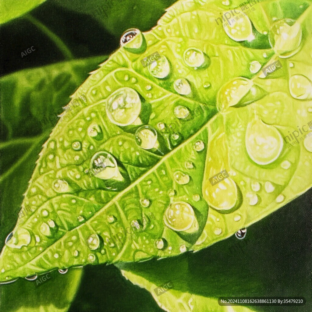 水滴葉畫