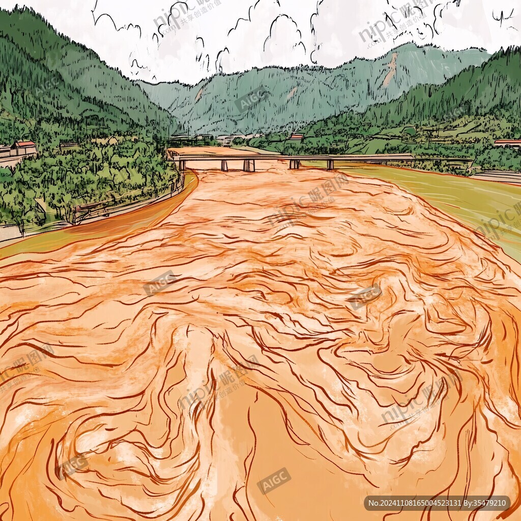 黃河上中游插畫