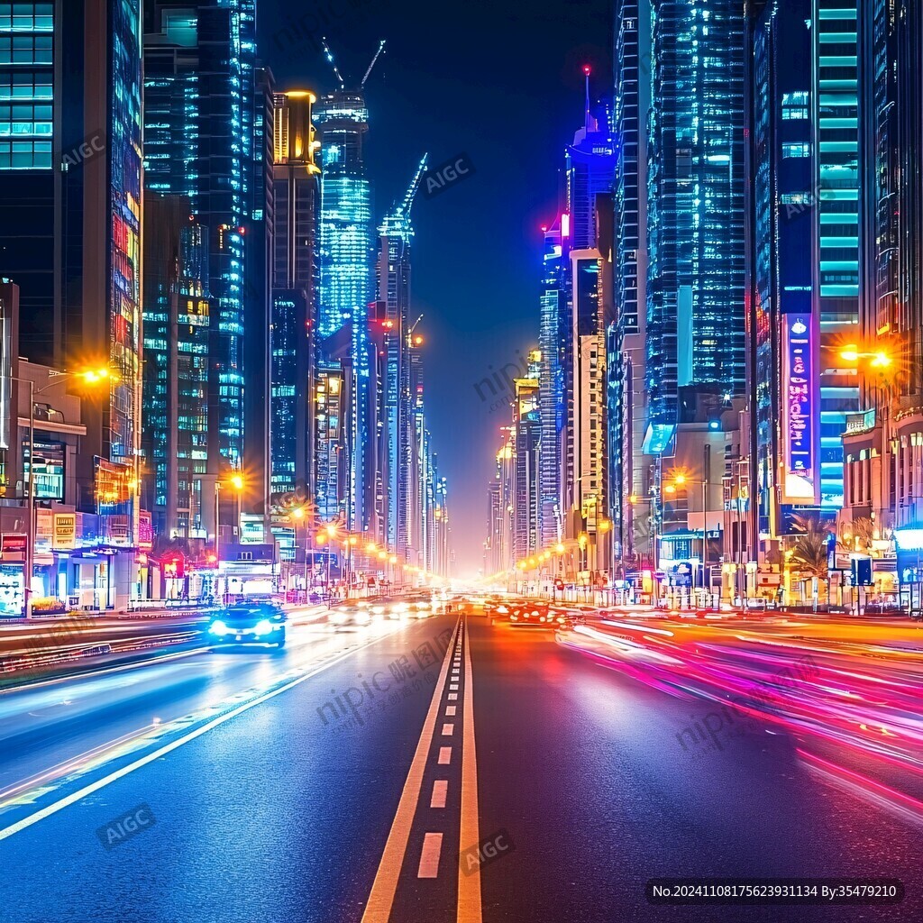 阿布扎比城市夜景