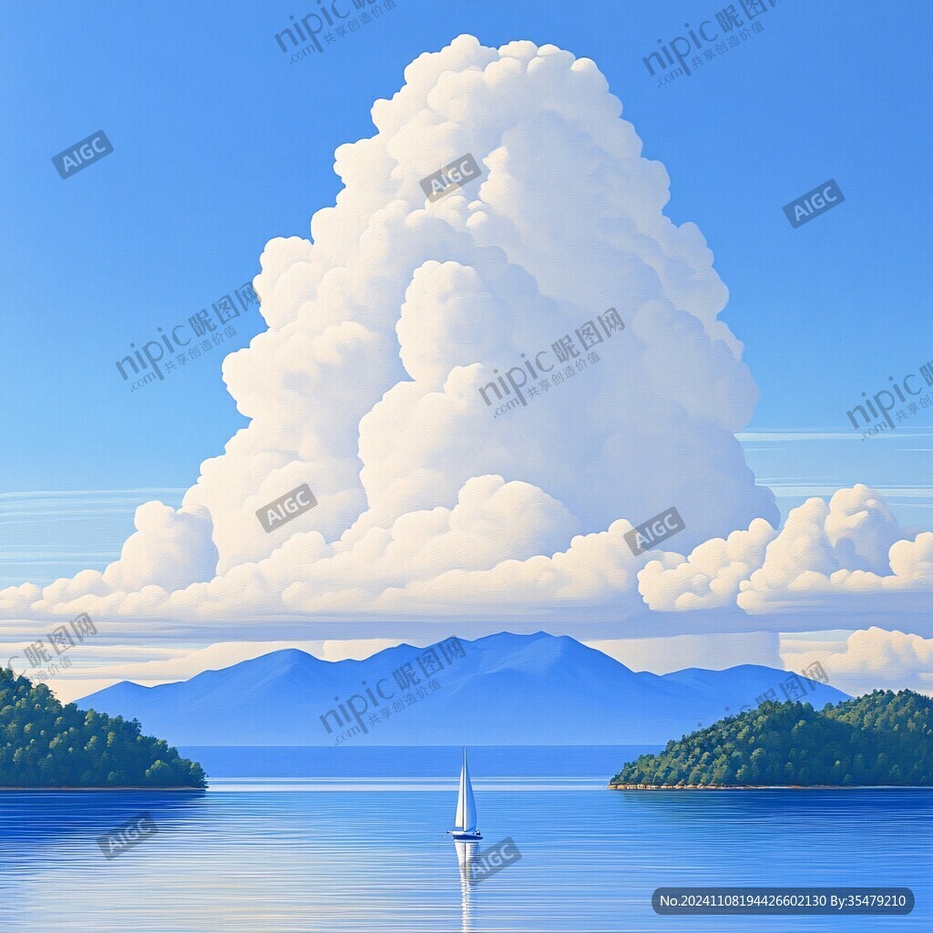 插畫藍天大海