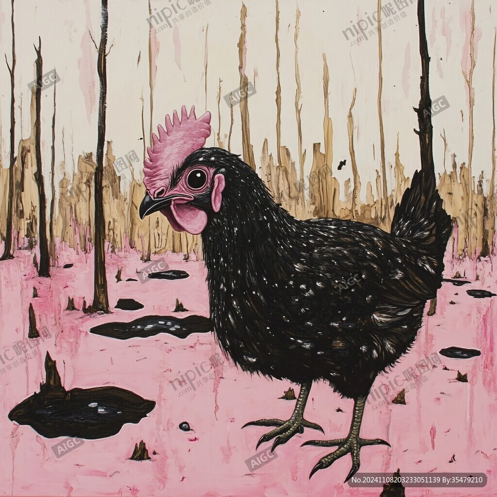 蘆花雞插畫