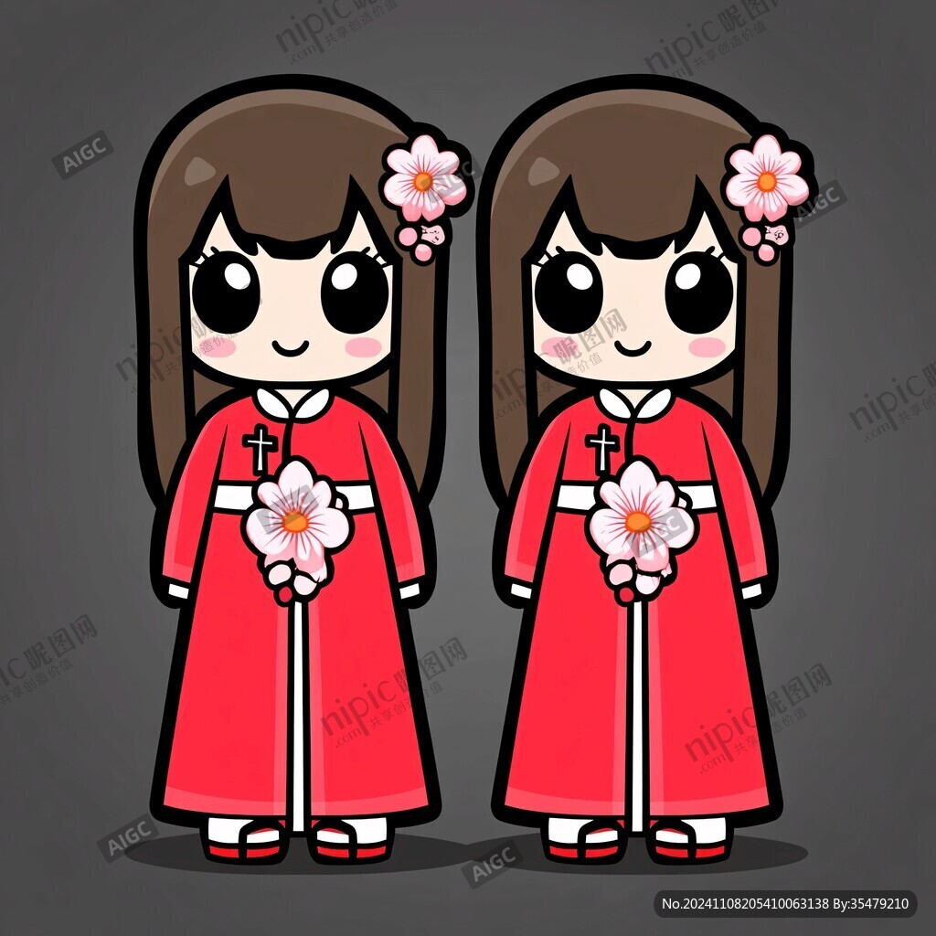 穿漢服卡通女孩