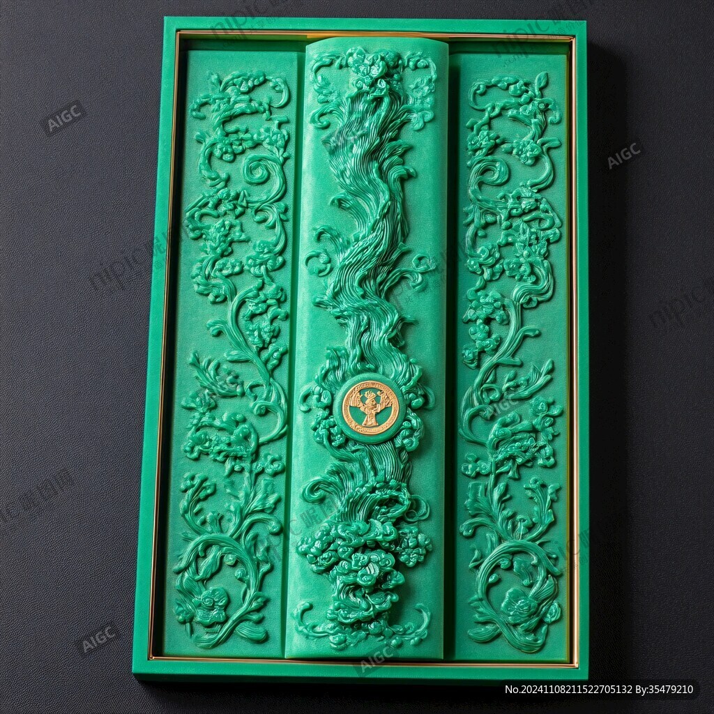 綠色琉璃磚雕照壁