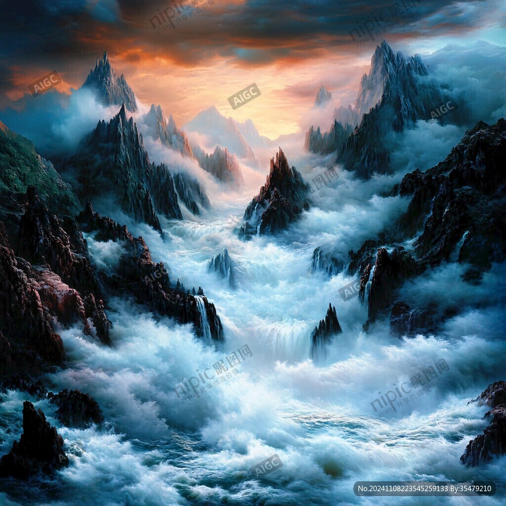 立體畫云海