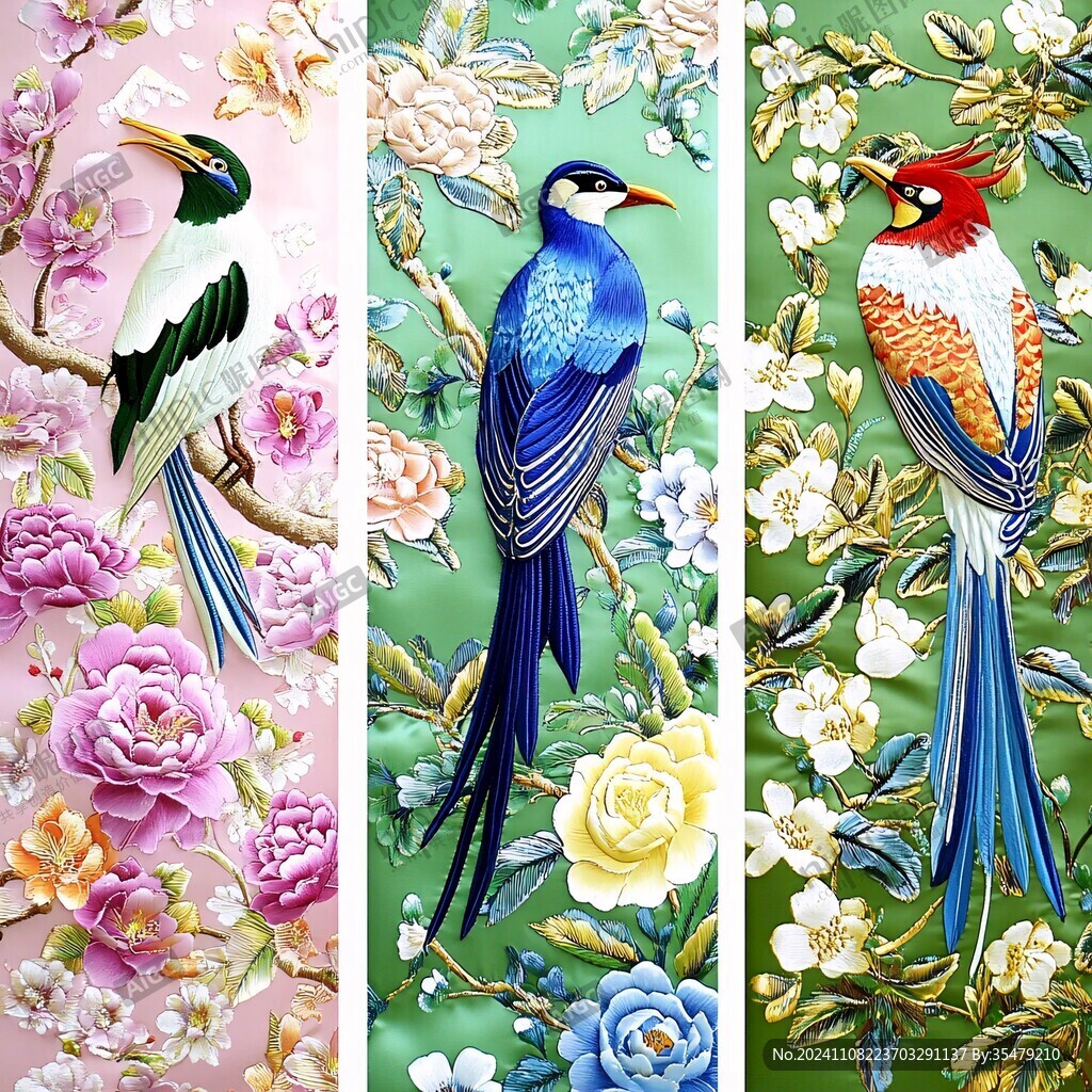 四季花鳥紋春夏秋冬