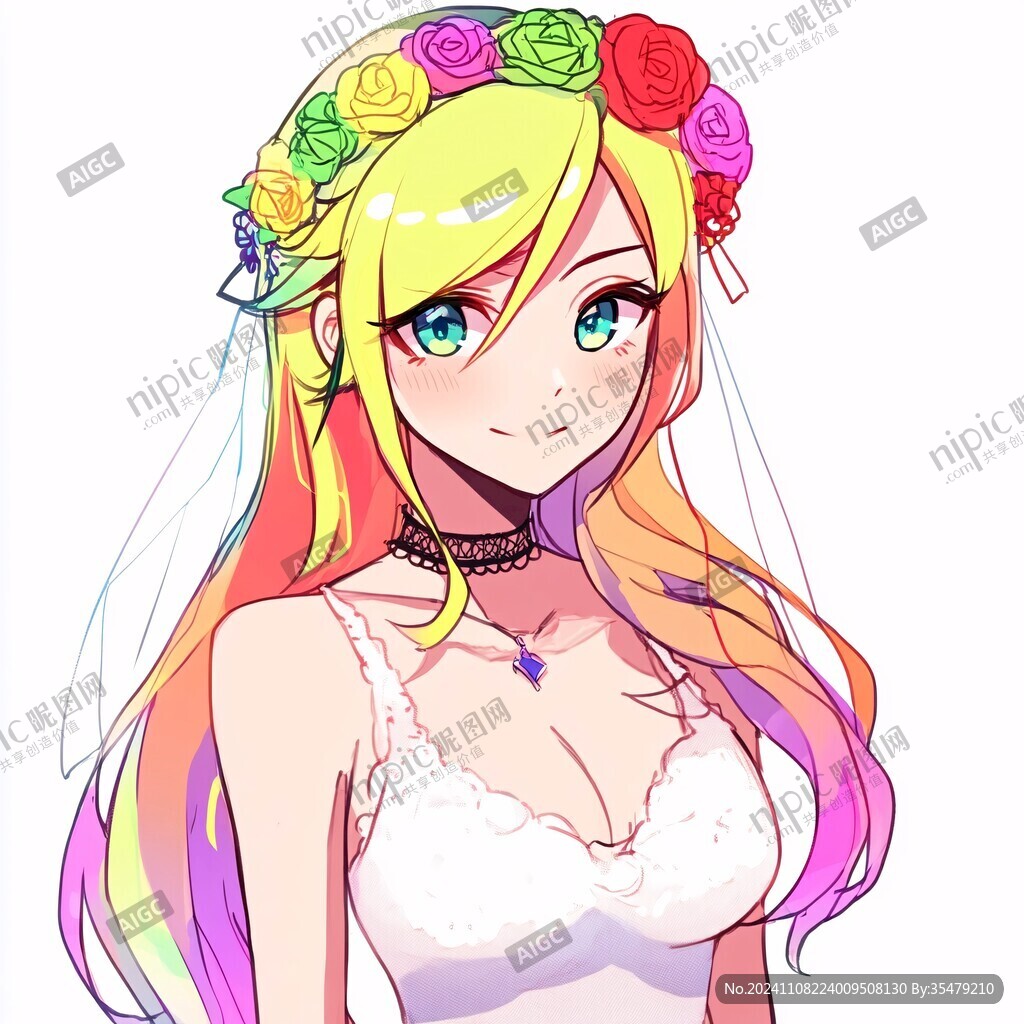 穿婚紗婚的少女