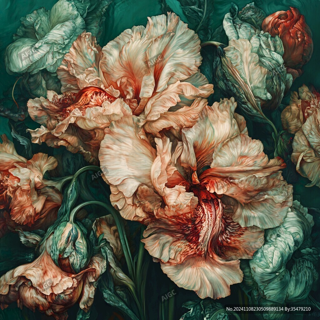 歐美油畫花