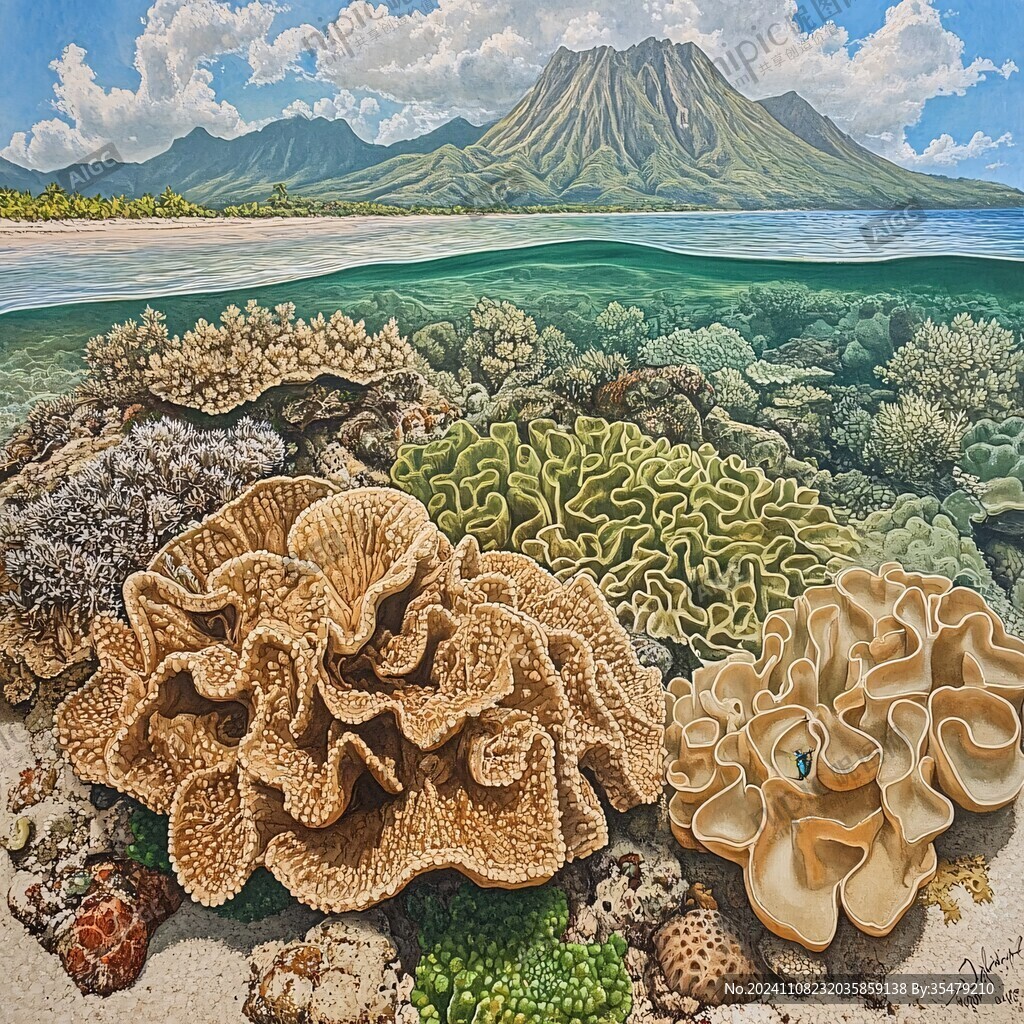 簇珊瑚化石