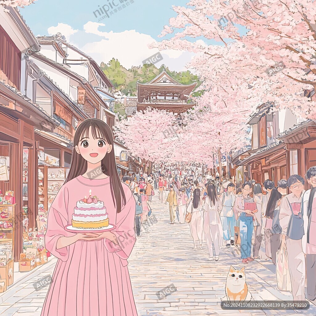 治愈系少女粉插畫