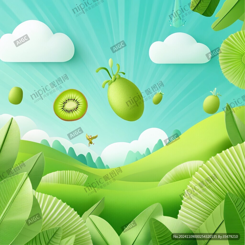 綠色陽光插畫