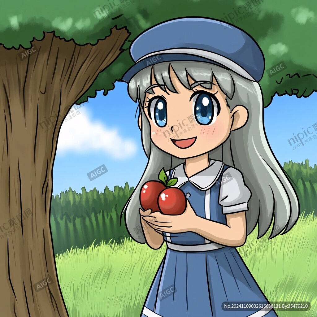 摘蘋果女孩