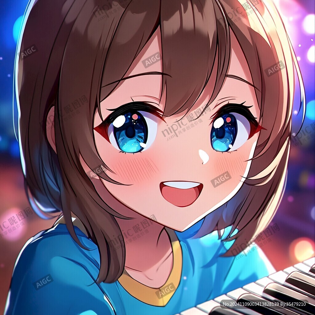 彈鋼琴美女少女