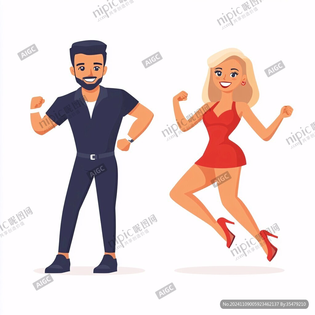 扁平人物男女