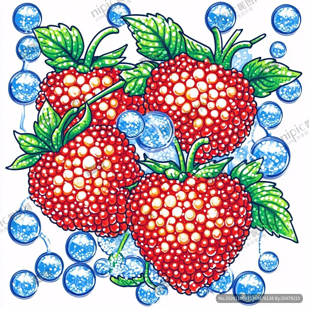 樹莓形象插畫