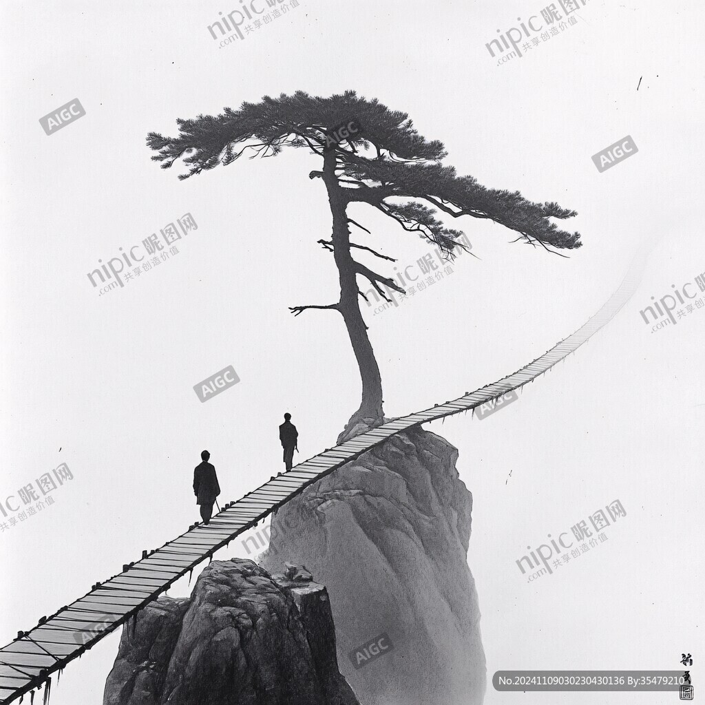 百步云梯旁松樹