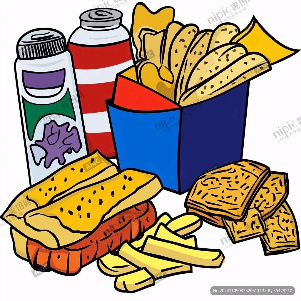 零食食品卡通