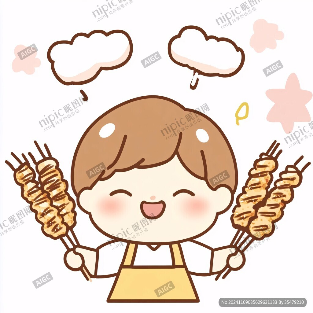 烤面筋插畫