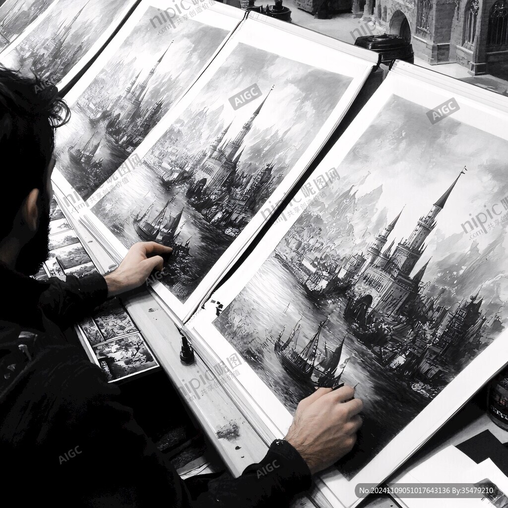 掃描建筑畫