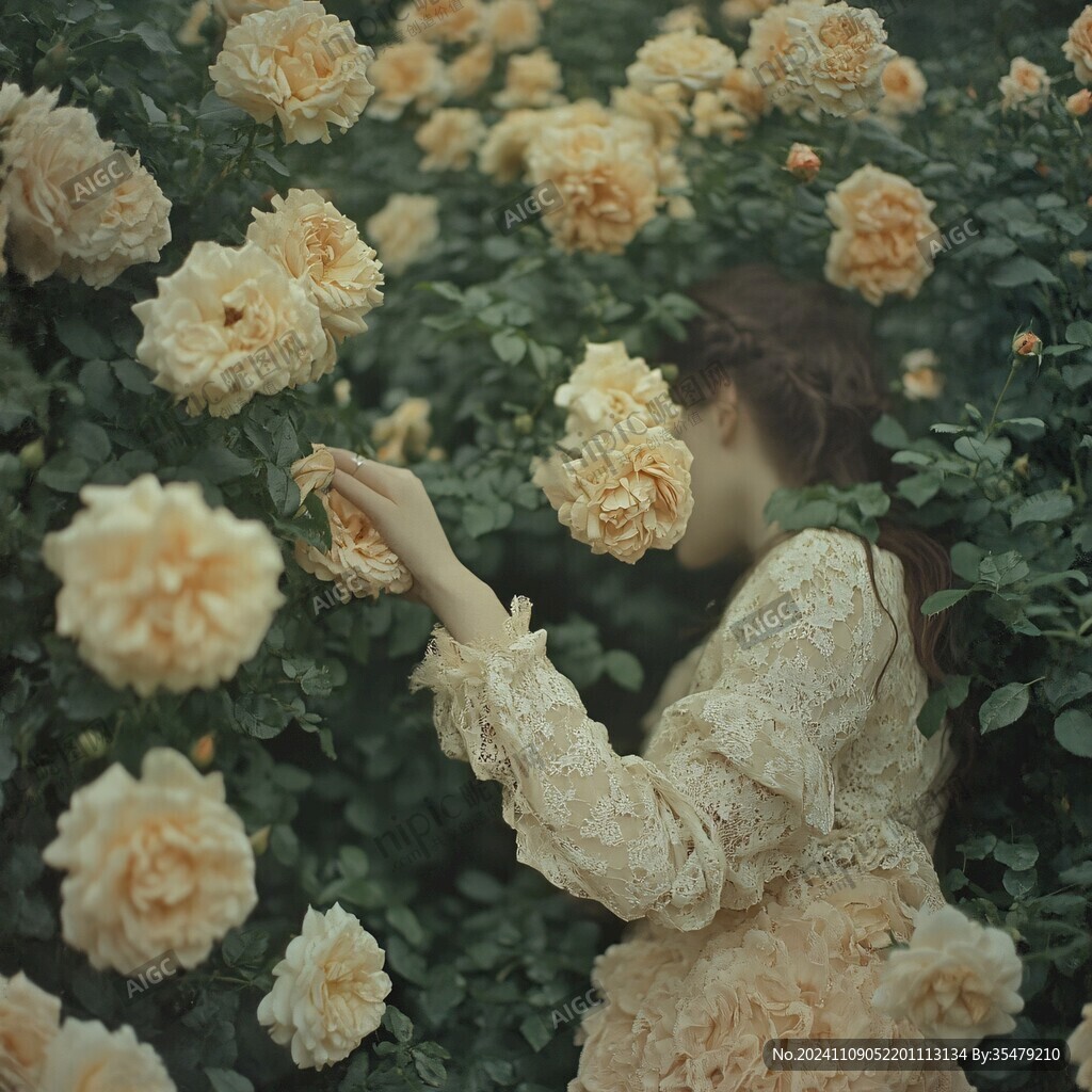 薔薇花與少女