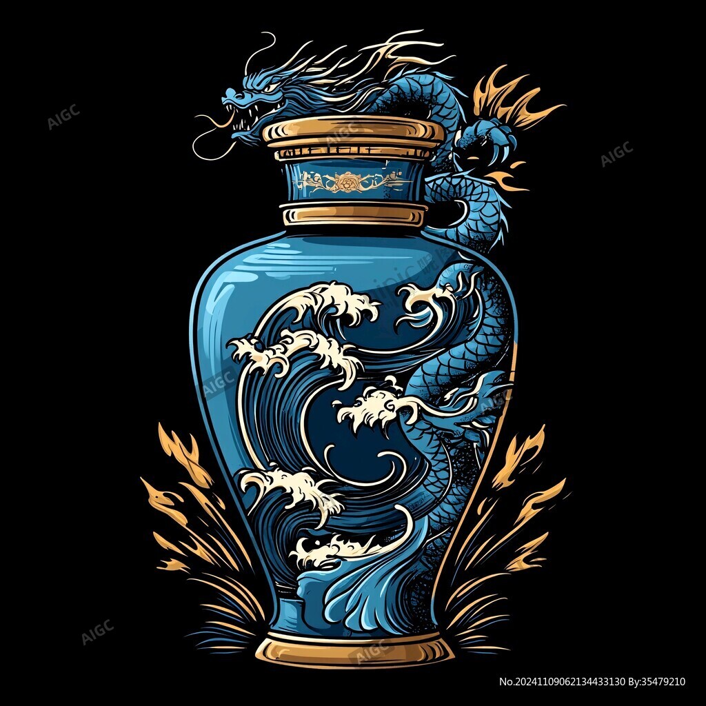 酒瓶龍紋