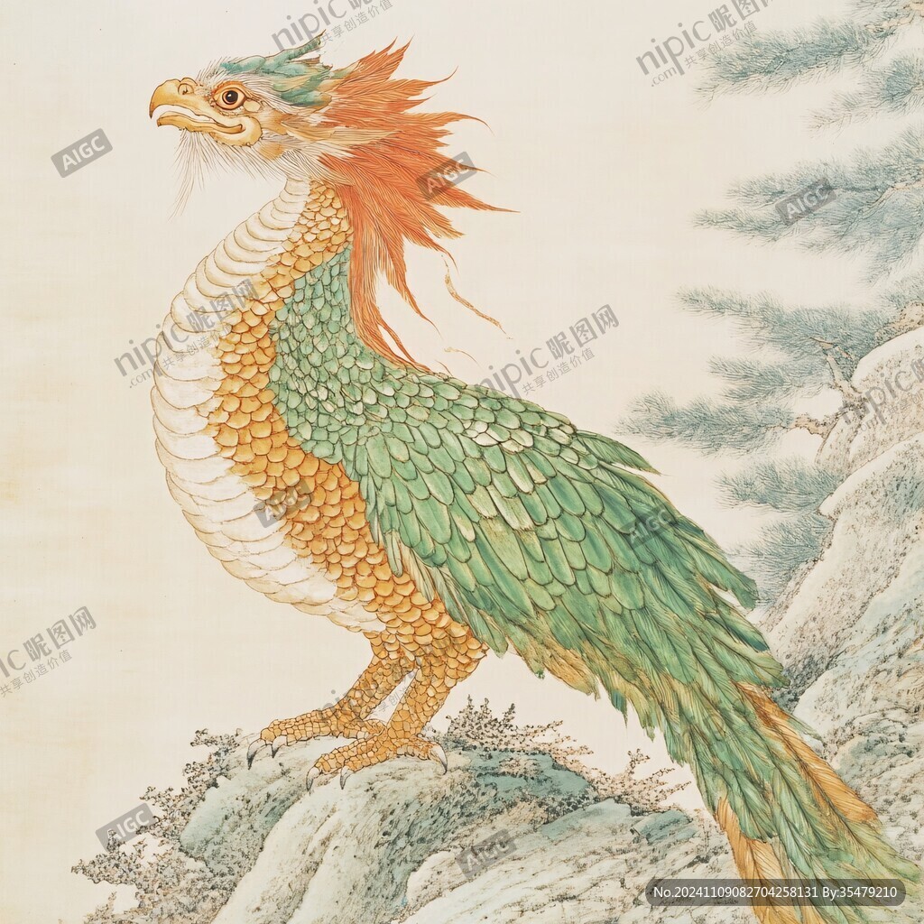 工筆手繪錦雞