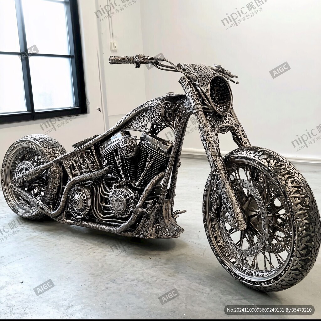 鐵絲摩托車藝術(shù)品