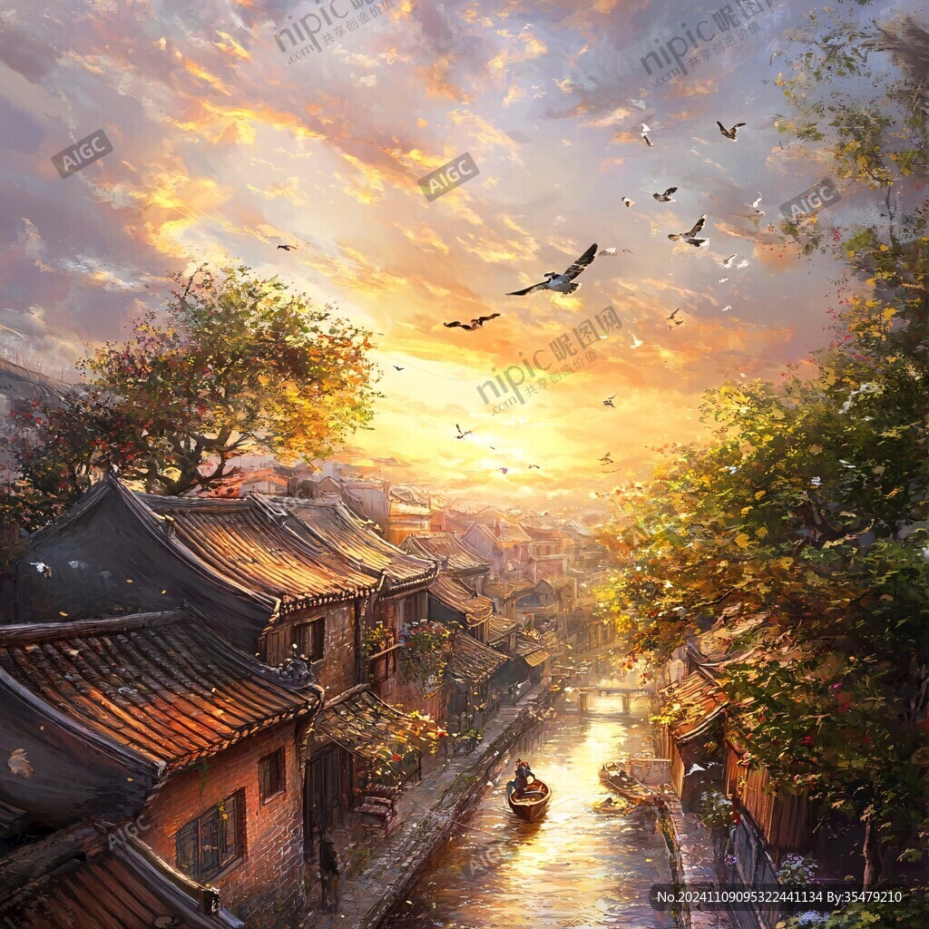 唯美古風場景插畫