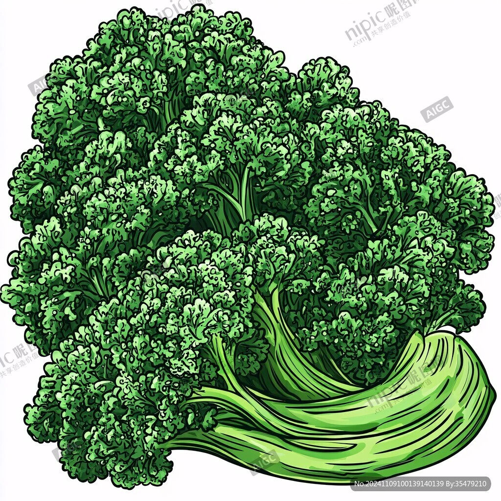 卡通綠菜花清西藍花