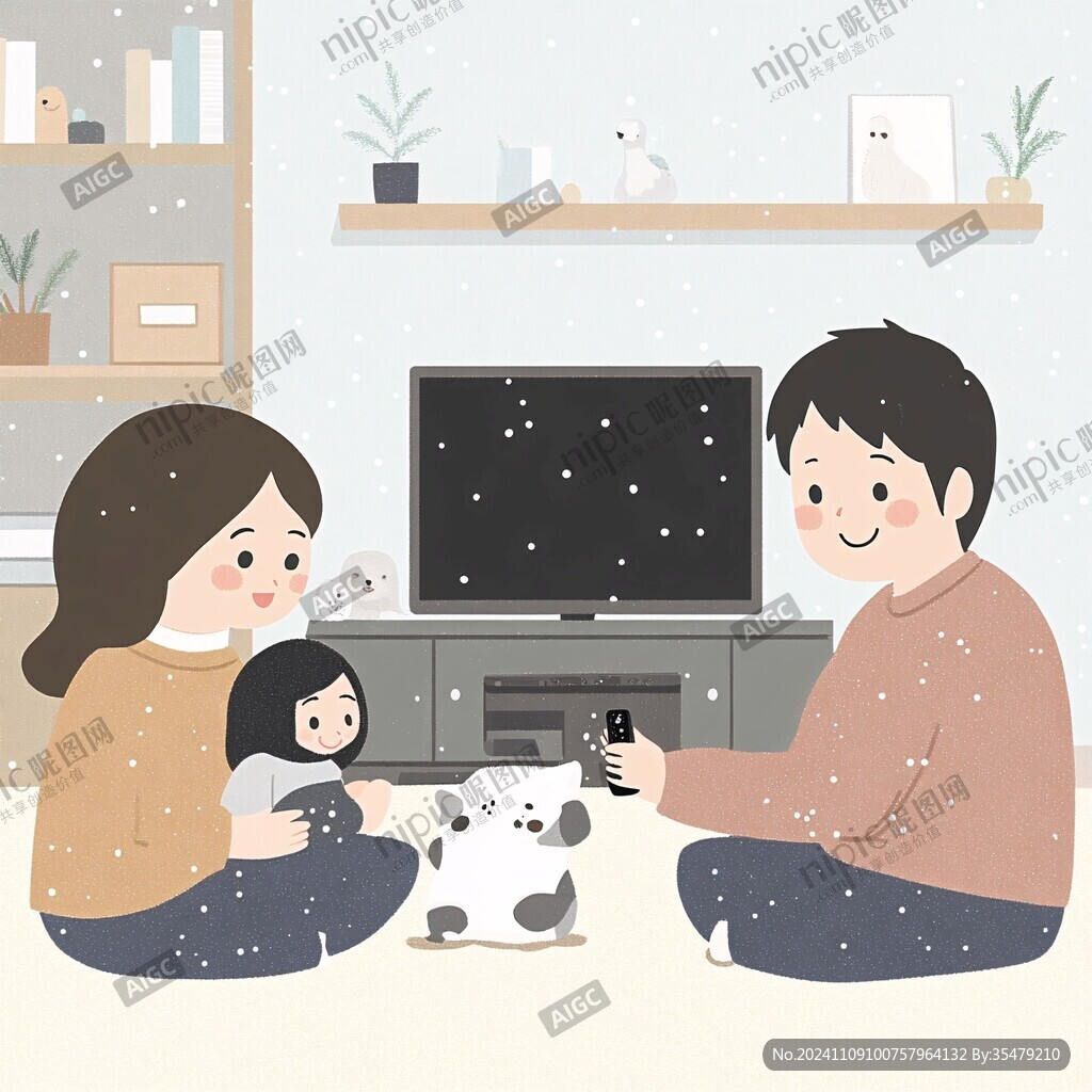 親子互動插畫
