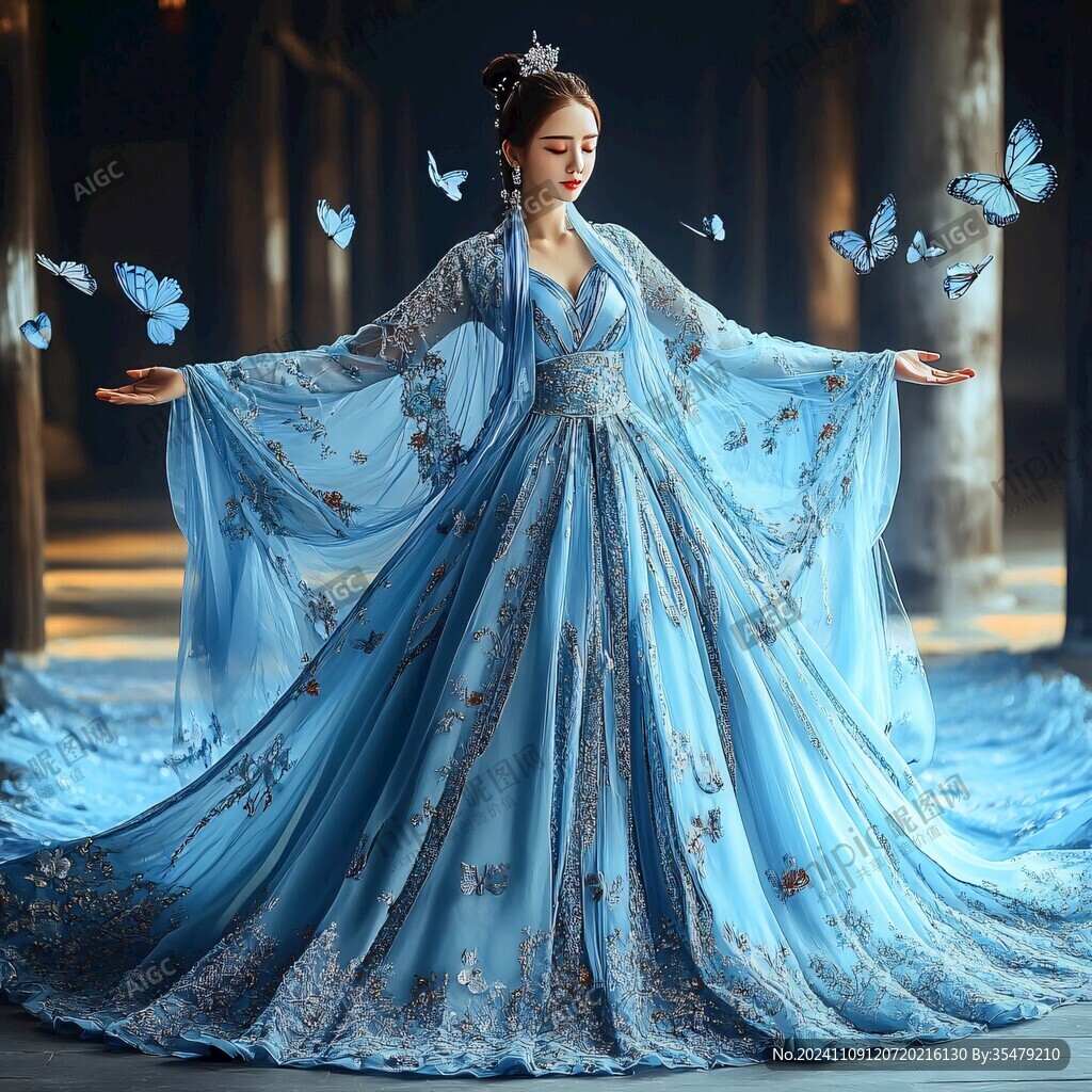 藍色古裝衣服