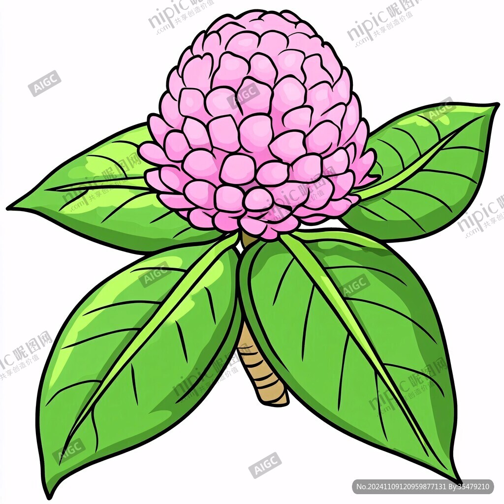 卡通繡球花