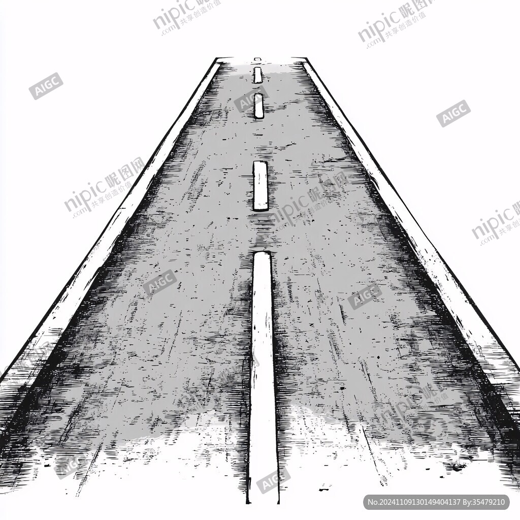 路水墨線條