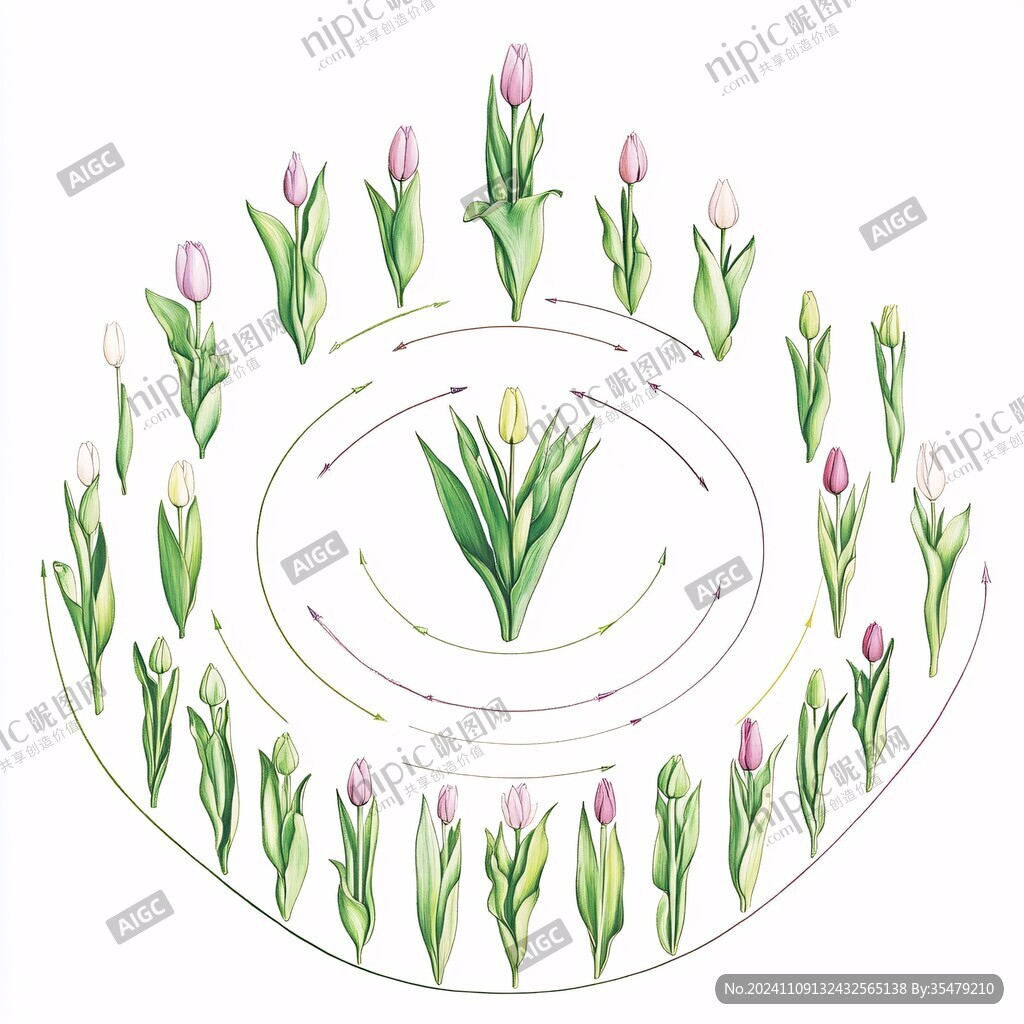 郁金香插畫圖案