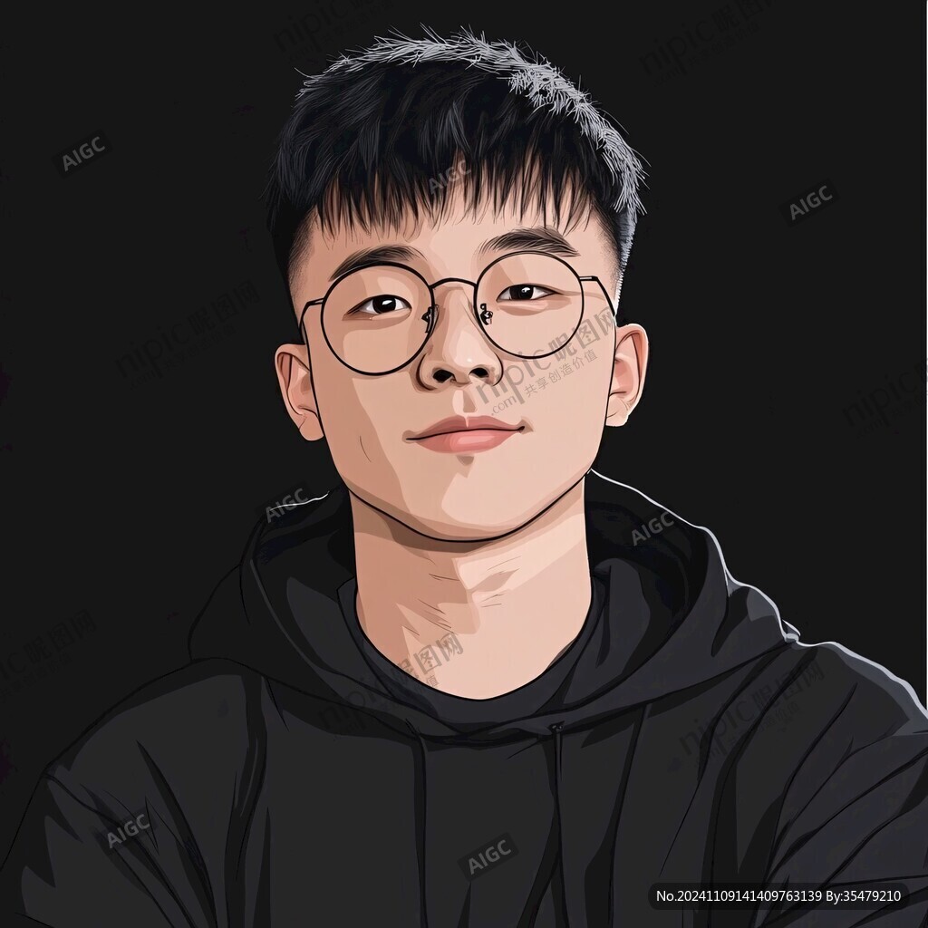 男生頭像插畫