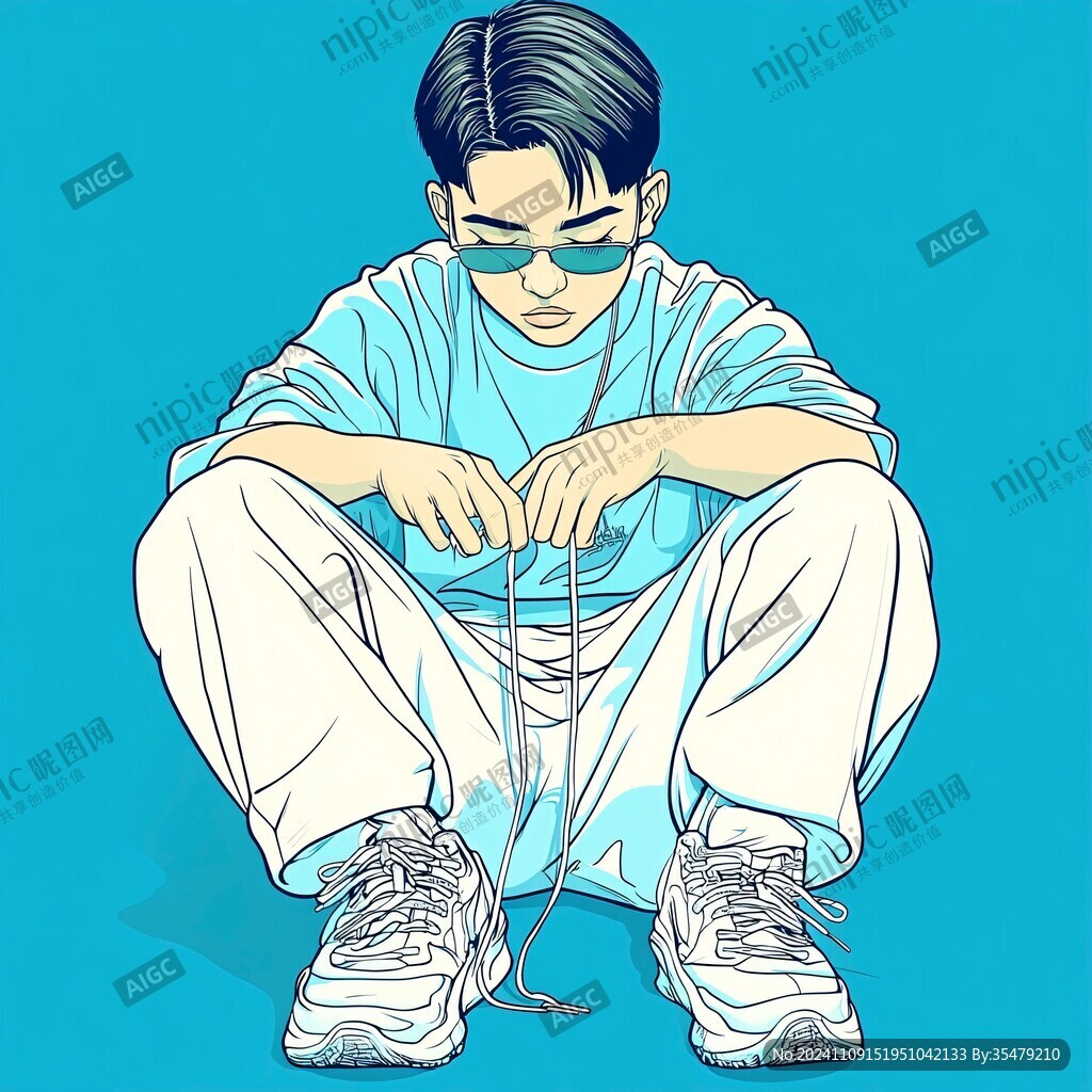 手繪男生插畫