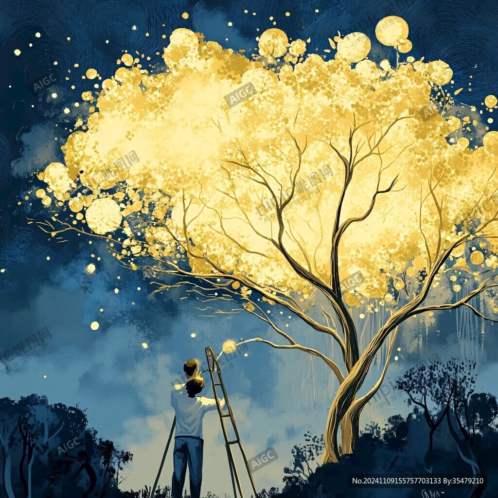 夢(mèng)幻夜景插畫(huà)