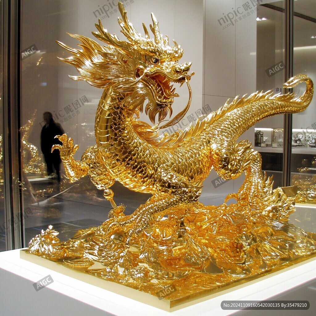 純金雕塑東方龍