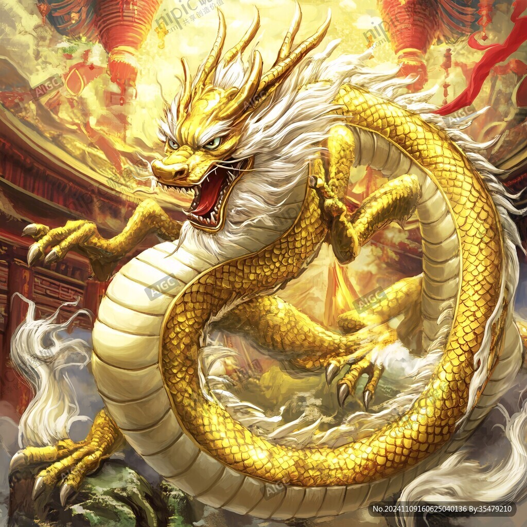 古代四神之一白龍