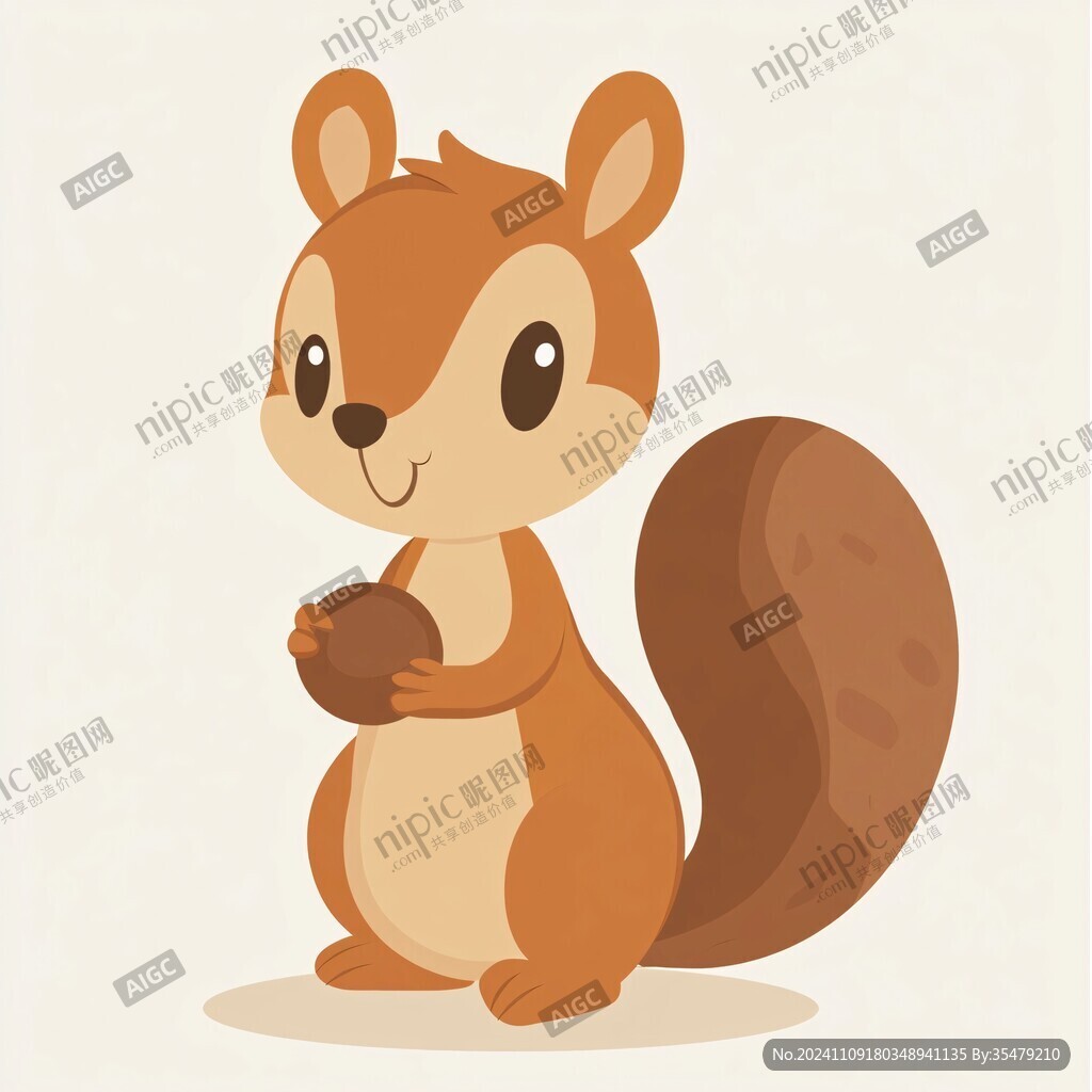 卡通動物松鼠插畫